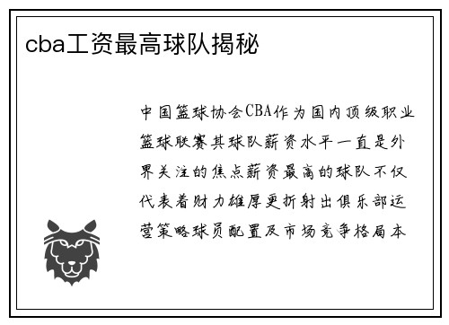 cba工资最高球队揭秘